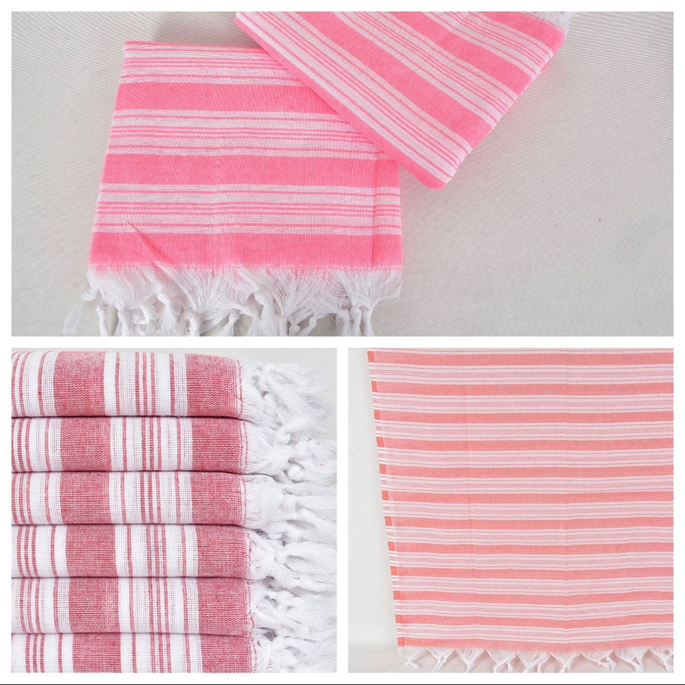 Turkish Towels (pink, and red)